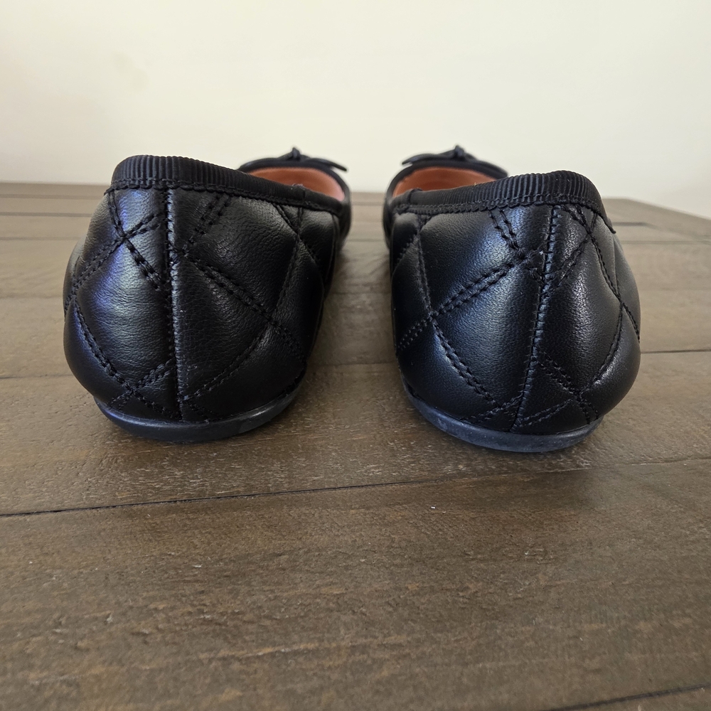 Kate Spade  NY Quilted Black Leather Ballet Flats - SZ 8- Like New - Picture 6 of 11